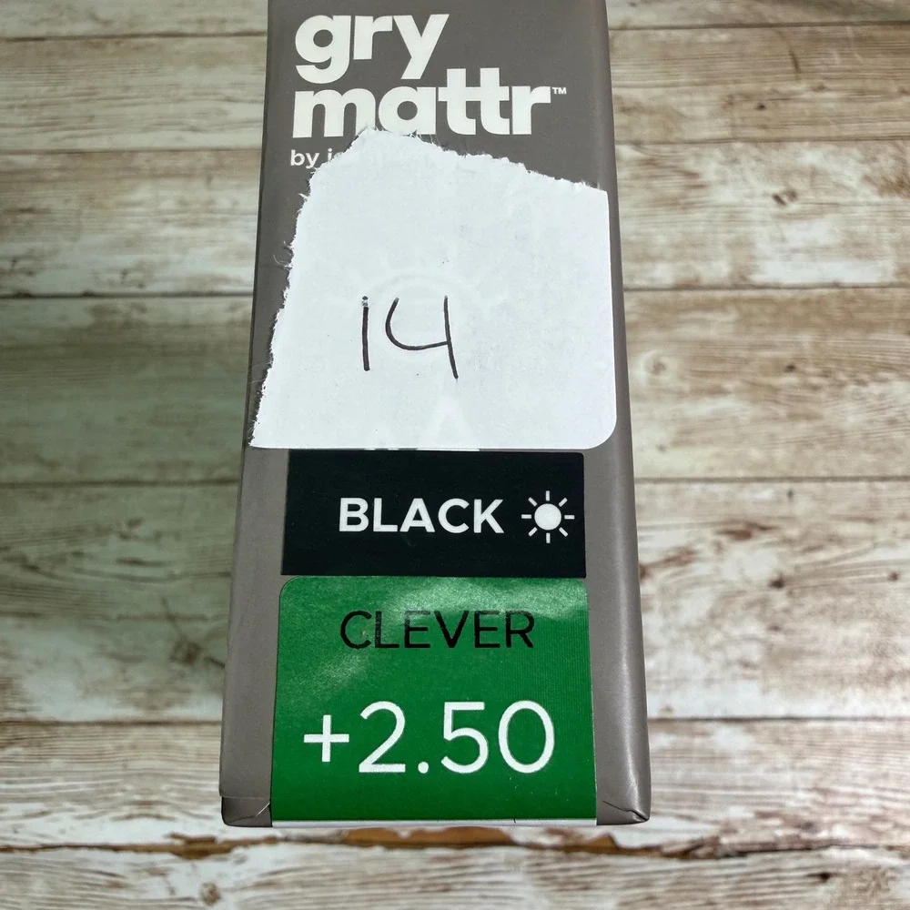 Gry Mattr Reading Glasses Unisex +2.50 Black Clever Blue Light 650186BK